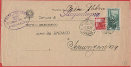 ITALIA - Storia Postale Repubblica - 1952 - 10 Italia Al Lavoro + 3 Democratica - Corrispondenza Tra Sindaci - Comune - - 1946-60: Poststempel