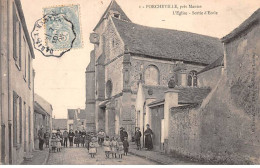 PORCHEVILLE - L'Eglise - Sortie D'Ecole - Très Bon état - Porcheville