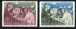 Vatican 1953, Bernard From Clervaux 2 Values MNH Painting By Filppino Lippi - Nuevos