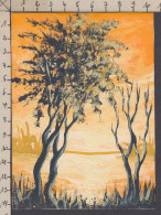 130950/ Paysage Africain, Petite Peinture Sur Papier - Otros & Sin Clasificación