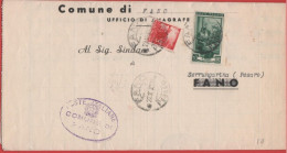 ITALIA - Storia Postale Repubblica - 1952 - 10 Italia Al Lavoro + 3 Democratica - Corrispondenza Tra Sindaci - Comune - - 1946-60: Marcofilie