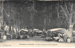 TOURNON SUR RHONE - Le Quai Farconnet Un Jour De Marché - Très Bon état - Tournon