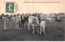 CORBIGNY - Sur Le Champ De Foire, La Vache Et Son Veau - Très Bon état - Corbigny