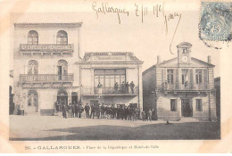 GALLARGUES - Place De La République Et Hôtel De Ville - Très Bon état - Gallargues-le-Montueux