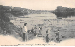 VILLENEUVE SAINT GEORGES - Cueillette D'Algues Dans La Seine - état - Villeneuve Saint Georges