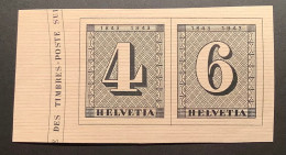 Schweiz 1843-1943 W12-W13 Tadellos ** Aus Jubiläumsblock "centenaire Du Timbre" (bloc Block MNH  M.s Switzerland Zürich - Nuevos