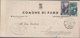 ITALIA - Storia Postale Repubblica - 1953 - 1 + 12 Italia Al Lavoro - Corrispondenza Tra Sindaci - Comune - Viaggiata Da - 1946-60: Marcophilie