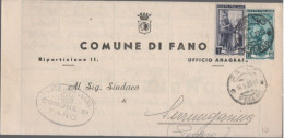 ITALIA - Storia Postale Repubblica - 1953 - 1 + 12 Italia Al Lavoro - Corrispondenza Tra Sindaci - Comune - Viaggiata Da - 1946-60: Poststempel