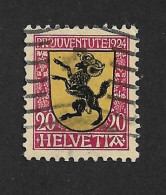 Schweiz Switzerland Helvetia 1924 Gest. ⊙ Mi 211 Sc B31 Zu J31 Yt 216 Pro Juventute: Coat Of Arms.e.. - Neufs