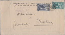 ITALIA - Storia Postale Repubblica - 1952 - 1 + 12 Italia Al Lavoro - Corrispondenza Tra Sindaci - Comune - Viaggiata Da - 1946-60: Marcophilia