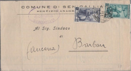 ITALIA - Storia Postale Repubblica - 1952 - 1 + 12 Italia Al Lavoro - Corrispondenza Tra Sindaci - Comune - Viaggiata Da - 1946-60: Marcophilie