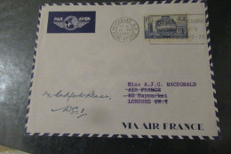 LETTRE  1938 Poste Aérienne Via AIR FRANCE - Premiers Vols