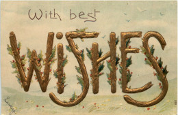 With Best Wishes - Prägekarte - Andere & Zonder Classificatie