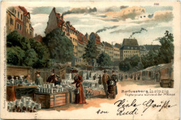 Leipzig - Barfussberg - Töpferplatz Während Der Messe - Litho - Leipzig