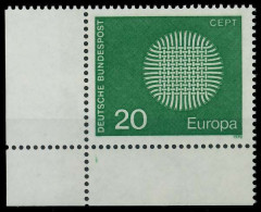 BRD BUND 1970 Nr 620 Postfrisch ECKE-ULI X3100FE - Ongebruikt