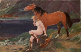 Frau Mit Pferd - Horses