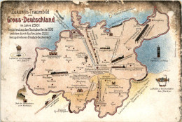 Gross-Deutschland - Zukunfts Traumbild - Litho - Other & Unclassified