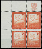 UNO NEW YORK 1957 Nr 62RZfo Postfrisch VIERERBLOCK ECKE X404EC6 - Autres & Non Classés