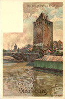 Strassburg - Bei Den Gedeckten Brücken - Litho - Strasbourg