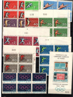 1964 MNH Tokyo Olympic Games Uruguay 722-725,C276-C281 Block Soccer Boxing Rowing Volleyball Basketball Cycling Swimming - Zomer 1964: Tokyo