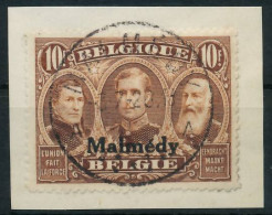 BELGISCHE BES.-POST MALMEDY Nr 14 Zentrisch Gestempelt Briefstück X425E76 - Occupazione 1914 – 18