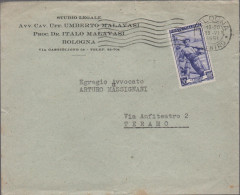 ITALIA - Storia Postale Repubblica - 1951 - 20 Italia Al Lavoro (Isolato) - Lettera - Studio Legale Malavasi - Viaggiata - 1946-60: Poststempel