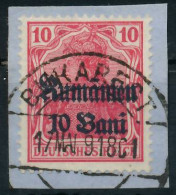 BES. 1WK D-MV RUMÄNIEN Nr 9a Zentrisch Gestempelt Briefstück X42D81A - Occupation 1914-18