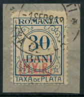 BES. 1WK D-MV RUMÄNIEN PORTO Nr 4 Gestempelt Briefstück X43497A - Occupazione 1914 – 18