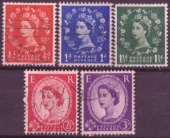 F-EX50267 ENGLAND UK GB 1958 USED QUEEN ELIZABETH INVERTED WATERMARK.  - Gebraucht