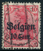 BES. 1WK LANDESPOST BELGIEN Nr 14cI Gestempelt Gepr. X4350BE - Ocupación 1914 – 18