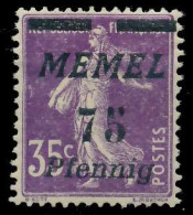 MEMEL 1922 Nr 62I Ungebraucht X447C9E - Memelgebiet 1923