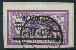 MEMEL 1922 Nr 92 Gestempelt Briefstück X452E62 - Memelgebiet 1923