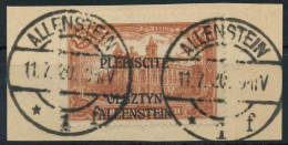 ALLENSTEIN Nr 12b Zentrisch Gestempelt Briefstück Gepr. X4534A2 - Autres & Non Classés