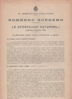 Italia 1916 - I GM - Comando Supremo - Operazioni Settembre-dicembre 1916         (m7) - Historical Documents