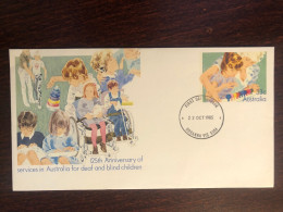 AUSTRALIA OFFICIAL POSTAL COVER WITH ORIGINAL STAMP 1985 YEAR  DEAF AND BLIND CHILDREN HEALTH MEDICINE - Sobre Primer Día (FDC)