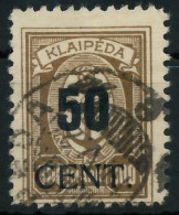 MEMEL 1923 Nr 198 Gestempelt Gepr. X472E12 - Memel (Klaipeda) 1923