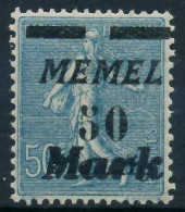 MEMEL 1923 Nr 123a Ungebraucht Gepr. X472E3E - Memelland 1923