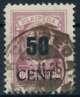 MEMEL 1923 Nr 199 Gestempelt Gepr. X472E42 - Memelgebiet 1923