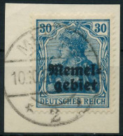 MEMEL 1920 GERMANIA Nr 15 Zentrisch Gestempelt Briefstück X472EDA - Memelland 1923