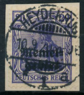 MEMEL 1920 GERMANIA Nr 4 Zentrisch Gestempelt Briefstück Gepr. X472F7A - Memel (Klaipeda) 1923