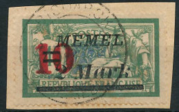 MEMEL 1923 Nr 121 Zentrisch Gestempelt Briefstück Gepr. X47300A - Memel (Klaïpeda) 1923