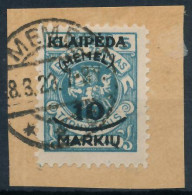 MEMEL 1923 Nr 124 Zentrisch Gestempelt Briefstück Gepr. X4788B6 - Memel (Klaipeda) 1923