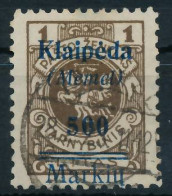 MEMEL 1923 Nr 134 Zentrisch Gestempelt Gepr. X478936 - Memel (Klaïpeda) 1923