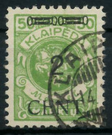 MEMEL 1923 Nr 177IV Gestempelt Gepr. X478A3A - Memelgebiet 1923