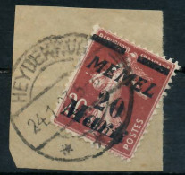 MEMEL 1922 Nr 109 Zentrisch Gestempelt Briefstück Gepr. X478B02 - Klaipeda 1923