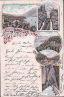 Gruss Vom Berner Oberland, Chemin De Fer, Train à Vapeur, Litho 5 Vues (6.7.1899) - Brienz