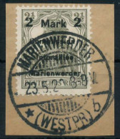 MARIENWERDER Nr 23AIaBI Zentrisch Gestempelt Briefstück Gepr. X49A612 - Altri & Non Classificati