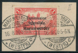 MARIENWERDER Nr 26II Zentrisch Gestempelt Briefstück X49A6E2 - Andere & Zonder Classificatie