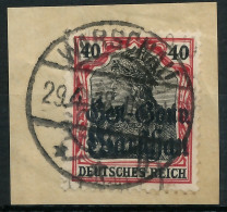 BES. 1WK D-POST IN POLEN Nr 15b Zentrisch Gestempelt Briefstück G X49AAE2 - Occupation 1914-18