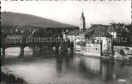 11647143 Olten Aare Holzbruecke Kirchturm Altstadt Olten - Andere & Zonder Classificatie